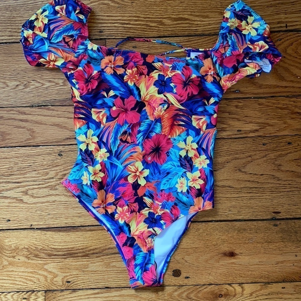 Shein size xl tropical one piece swimsuit NWOT
